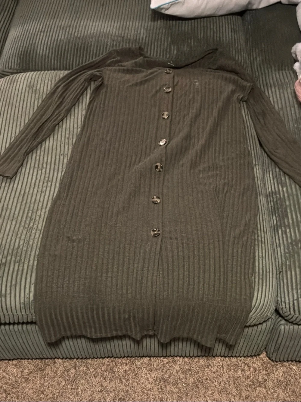 SO Black Ribbed Button-Front Cardigan - Picture 1 of 2